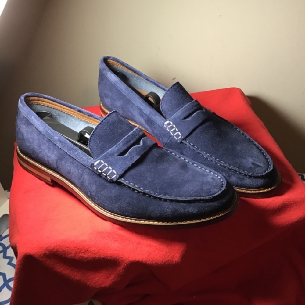 😎ALDO, new cond, size 9.5, blue suede loafers, see photos, no box 🔥 - Picture 2 of 7